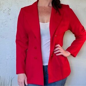 Women's Studio JPR Red Double-Breasted Blazer